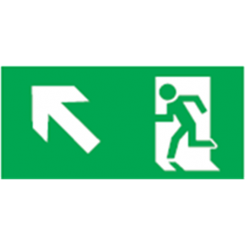 Аварийная наклейка NAVIGATOR серии NL-100x200W-E34 "Направление к эвакуационному выходу налево вверх"