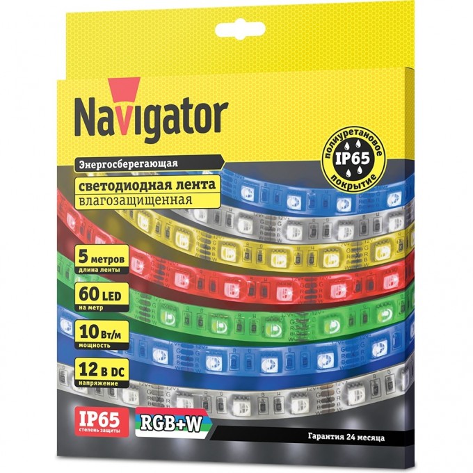 Лента NAVIGATOR серии большее количество оттенков, а также чистый белый свет NLS-5050RGBW60-10-IP65-12V Лента NAVIGATOR серии большее количество оттенков, а также чистый белый свет NLS-5050RGBW60-10-IP65-12V
